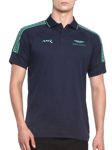 

HACKETT LONDON Men Navy Blue Polo Collar T-shirt