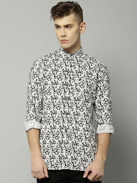 

French Connection Men White Printed Casual Shirt