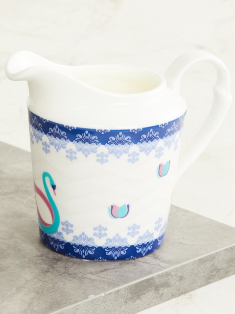 

Home Centre White & Blue Printed Bone China Creamer