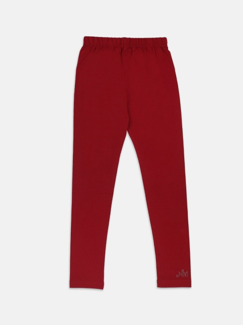 

Nins Moda Girls Maroon Solid Cotton Ankle-Length Leggings
