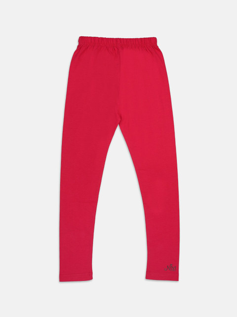 

Nins Moda Girls Magenta-Pink Solid Cotton Ankle-Length Leggings