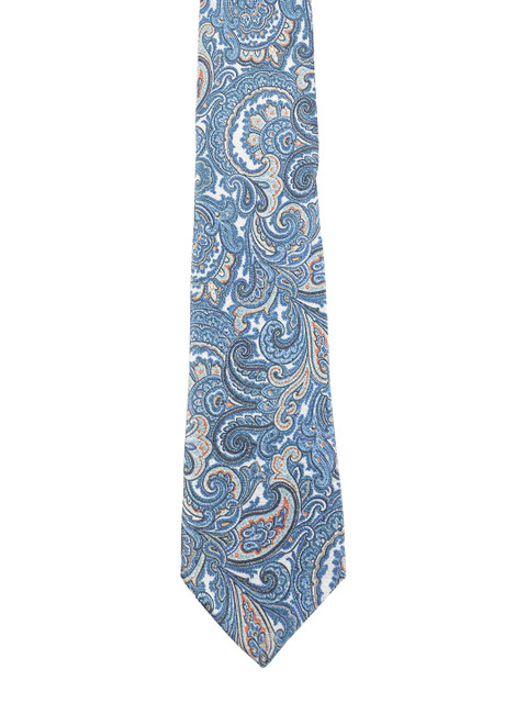 

Alvaro Castagnino Men Blue Ethnic Motifs Printed Skinny Tie