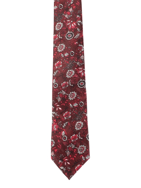 

Alvaro Castagnino Men Maroon & White Printed Broad Tie