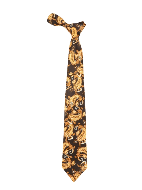 

Alvaro Castagnino Men Brown & Yellow Printed Skinny Tie