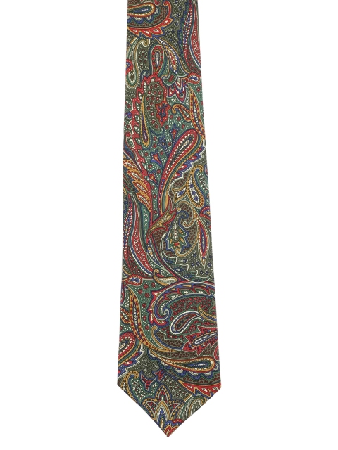

Alvaro Castagnino Men Green & Red Printed Skinny Tie