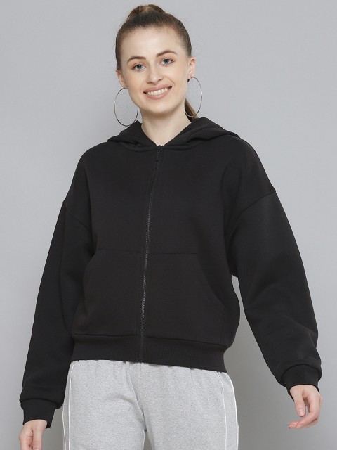 

Femella Women Black Fleece Hooded Sweatshirt