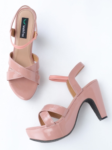 

Walkfree Women Peach-Coloured Flatform Heels