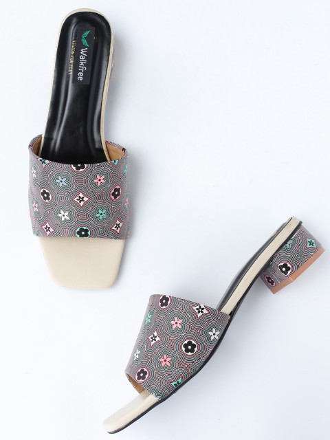 

Walkfree Grey Printed Block Heel