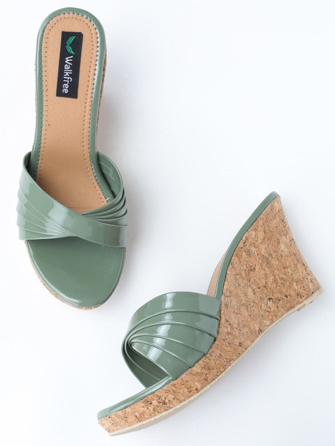 

Walkfree Women Green Solid Wedges