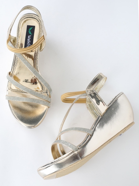 

Walkfree Women Gold-Toned Textured Wedges