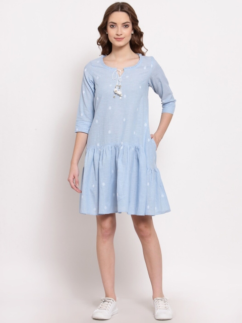 

TERQUOIS Blue A-Line Dress