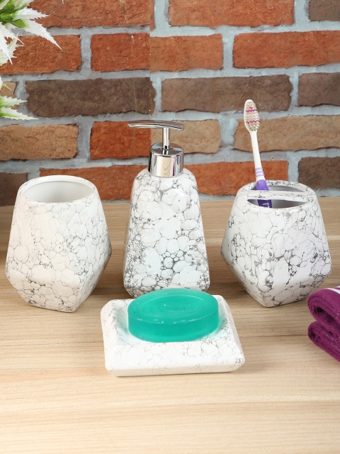 

House Of Accessories White Ceramic Bath Accessories Set