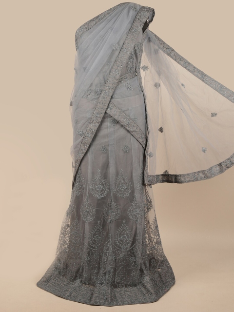 

Pothys Women Grey Embroidered Lehenga Half Saree