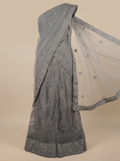 

Pothys Women Grey Embroidered Lehenga Half Saree