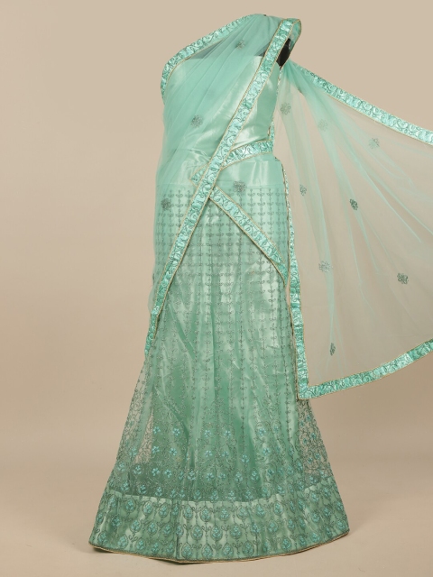 

Pothys Women Green Embroidered Lehenga Half Saree