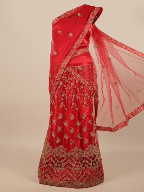 

Pothys Women Red Embroidered Lehenga Half Saree
