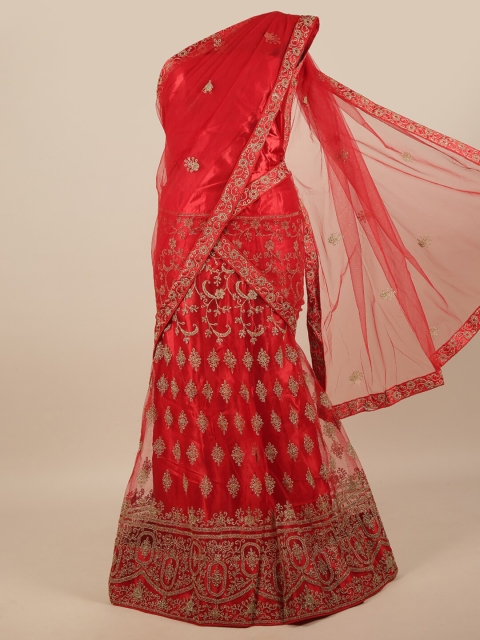 

Pothys Women Red Embroidered Lehenga Half Saree