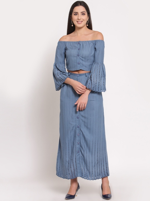 

LUCERO Green Off-Shoulder Maxi Dress