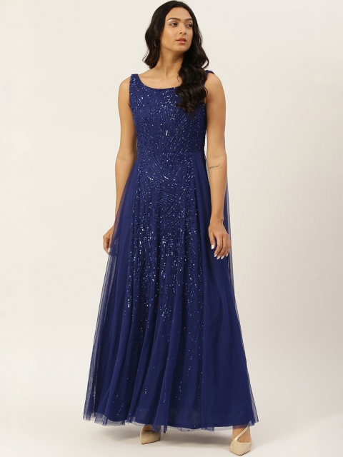 

TRENDY DIVVA Blue Embellished Maxi Dress