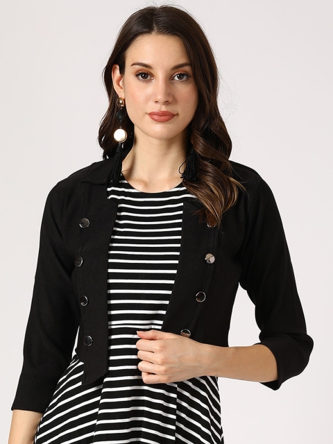 

V2 Value & Variety Black Striped Midi Dress