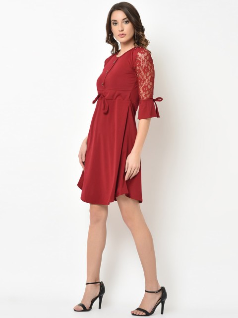 

V2 Value & Variety Maroon A-Line Dress