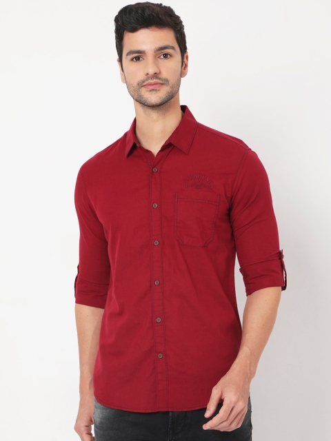 

Mufti Men Red Slim Fit Opaque Casual Shirt