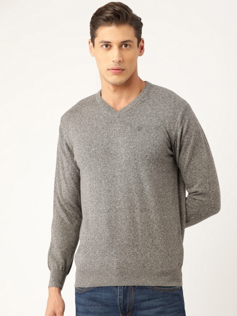 

Monte Carlo Men Grey Melange Pure Cotton Pullover