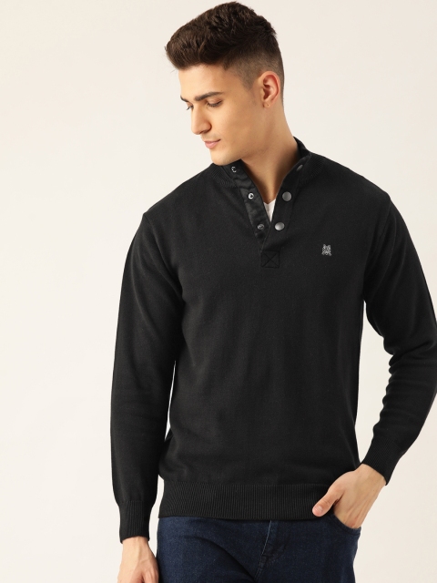 

Monte Carlo Men Black Solid Cotton Pullover