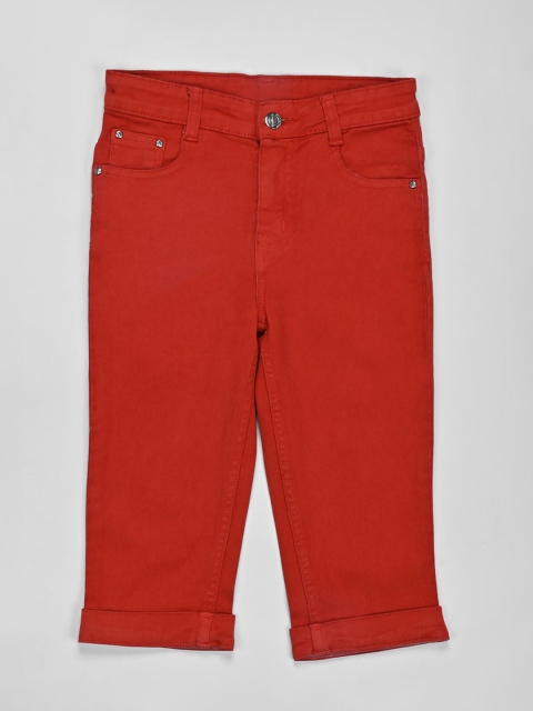 

ZOLA Girls Red Cotton Capris