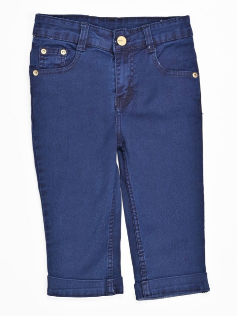 

ZOLA Girls Navy Blue Cotton Capris