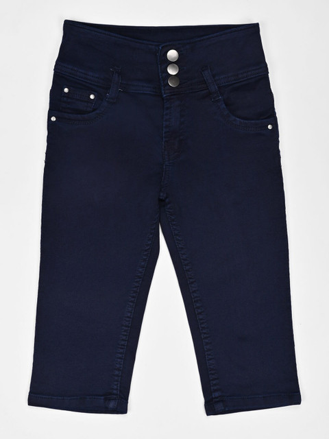 

ZOLA Girls Navy Blue Denim Capris