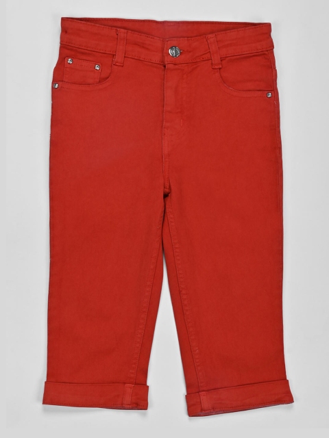 

ZOLA Girls Red Denim Capris