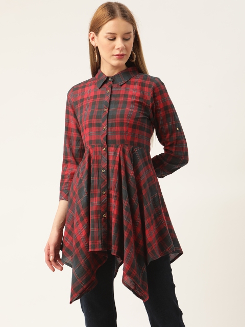 

9teenAGAIN Red Checked Shirt Mini Dress