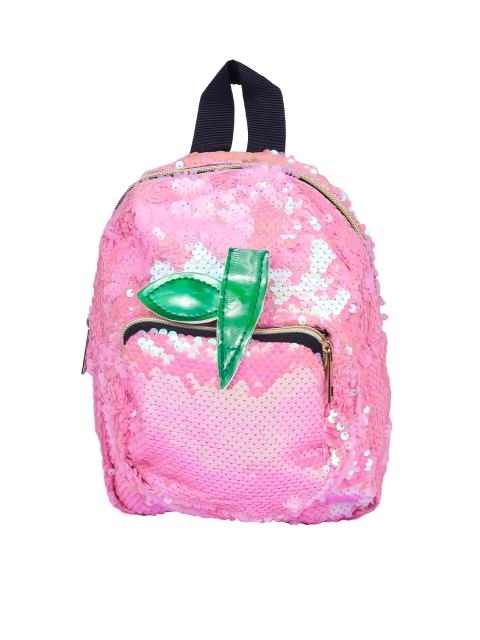 

Spiky Unisex Kids Pink & Green Embellished Backpack