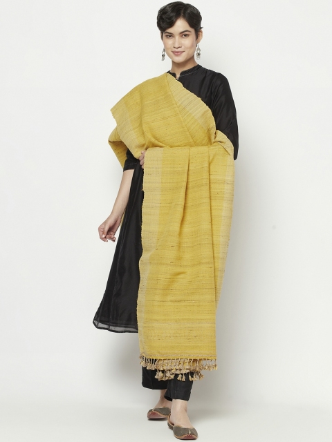 

Fabindia Women Yellow Woven-Design Shawl