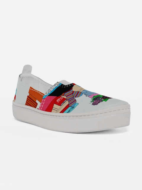 

LOKAIT The Sneakers Company Women Multicoloured Printed Slip-On Sneakers, Multi