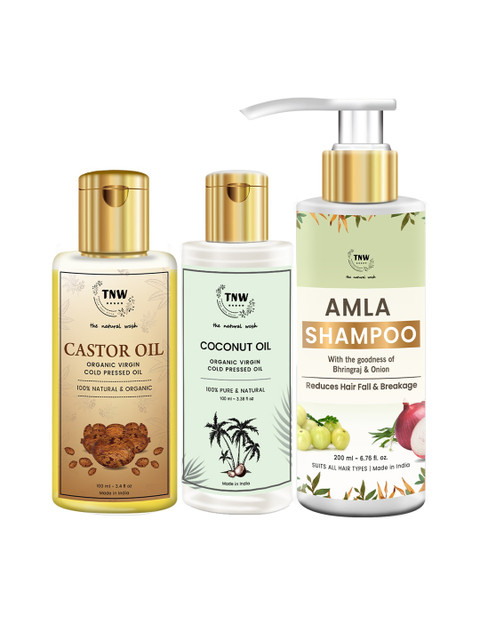 

TNW the natural wash Amla Shampoo Castor Oil & Coconut Oil Combo, White