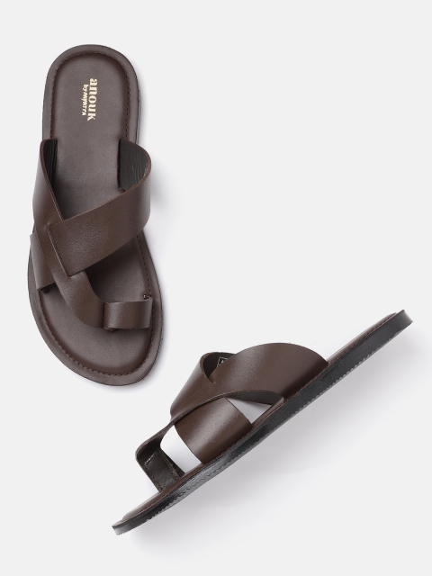 

Anouk Men Coffee Brown Handcrafted Comfort Sandals