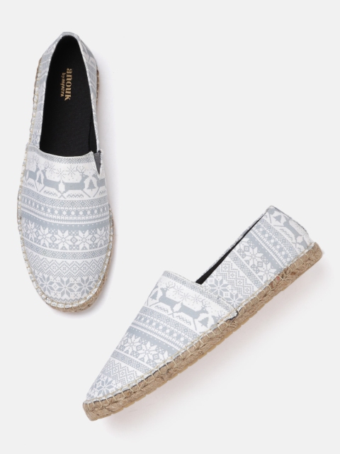 

Anouk Men White & Grey Fair Isle Print Espadrilles