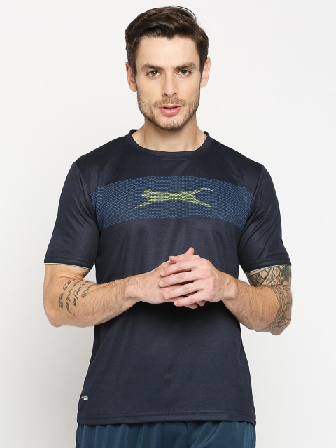

Black Panther Men Navy Blue Typography Printed Applique T-shirt