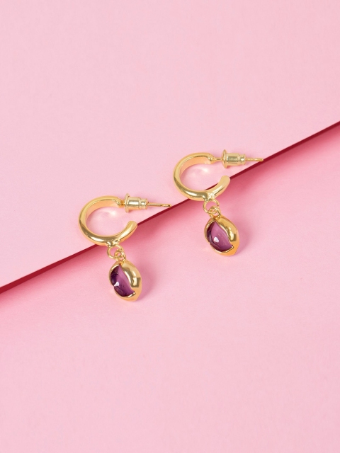 

Mikoto by FableStreet 18K Gold-Plated Purple Enamel C Hoops
