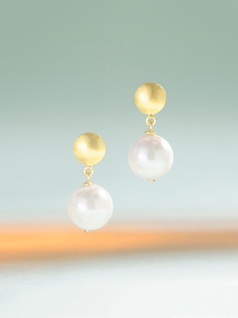 

Mikoto by FableStreet Gold-Toned Spherical Drop Earrings