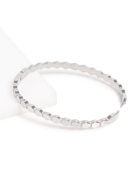 

Mikoto by FableStreet Women Silver-Toned Silver-Plated Bangle-Style Bracelet