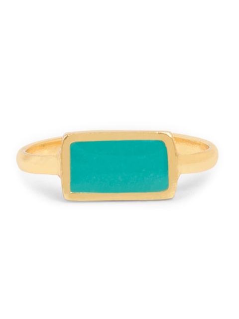 

Mikoto by FableStreet Gold-Plated & Turquoise-Blue Enamelled Adjustable Finger Ring