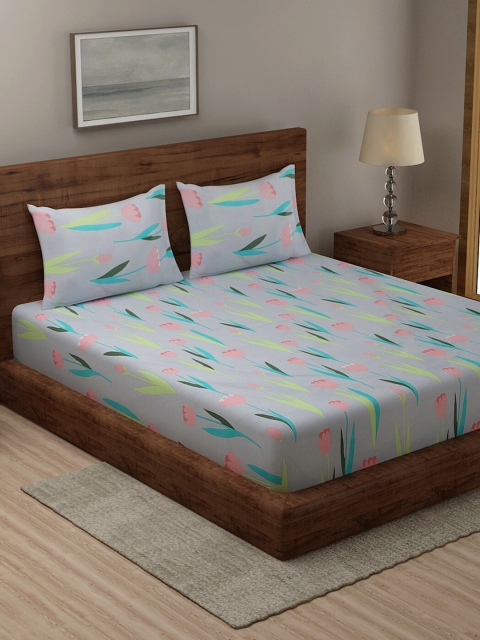 

TAG 7 Multicoloured Printed Cotton 144 TC 2 King Bedsheet With 4 Pillow Covers, Multi
