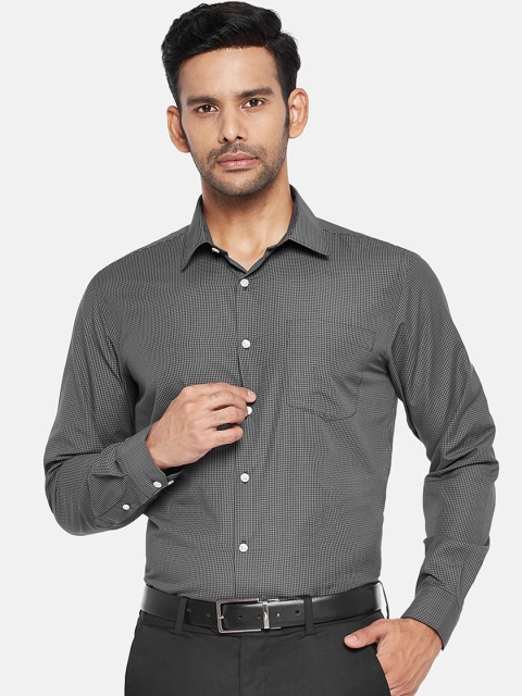 

RICHARD PARKER by Pantaloons Men Charcoal Slim Fit Opaque Printed Casual Shirt