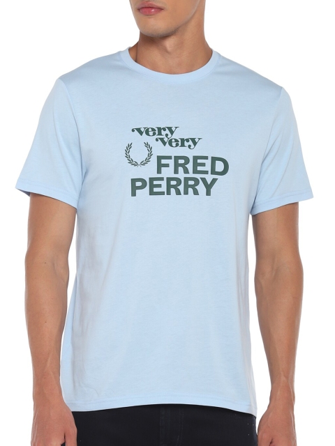 

Fred Perry Men Blue & Green Typography Printed T-shirt