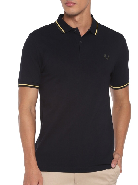 

Fred Perry Men Navy Blue Polo Collar T-shirt