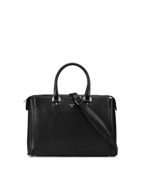 

Da Milano Black Textured Leather Laptop Bag