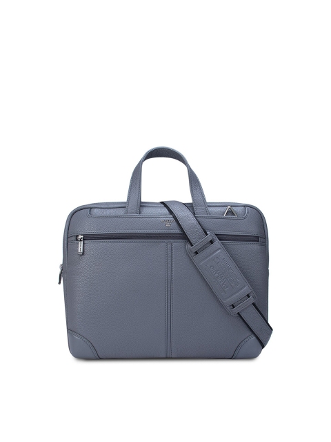 

Da Milano Unisex Grey Textured Leather Laptop Bag